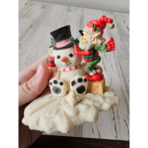 Enesco elf skipper snowman bear North Pole village Al figurine accessory Xmas de - Picture 7 of 8